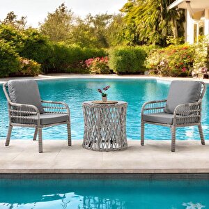 Capri Swing Pisa Tekli Rattan Bahçe Balkon Oturma Grubu Beyaz 702