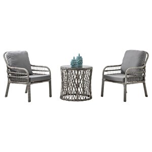 Capri Swing Pisa Tekli Rattan Bahçe Balkon Oturma Grubu Gri 700