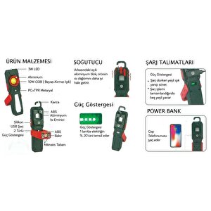 Arm Esen 148 Tripodlu Şarjlı Led Fener Powerbank 500 Lümen 10w