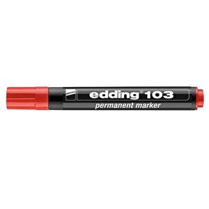 Edding 103 Kalıcı İşaretleyici Marker Kırmızı Kalem Metal Plastik Cam