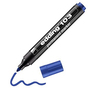 103 Kalıcı İşaretleyici Marker Mavi Kalem Metal Plastik Cam