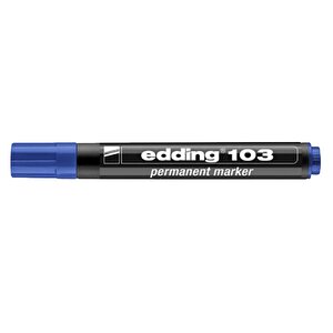 Edding 103 Kalıcı İşaretleyici Marker Mavi Kalem Metal Plastik Cam