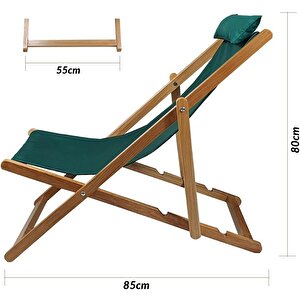 Bysay Ahşap Katlanabilir Taşinır Şezlong Plaj Bahçe Teras Balkon Sandalyesi koltuğu takımı Şezlongu. 3 Lü Set (krem) Krem