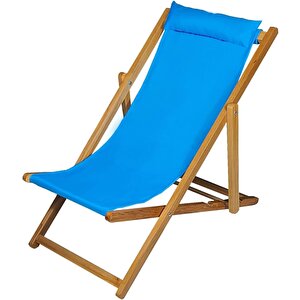Bysay Ahşap Katlanabilir Taşinır Şezlong Plaj Bahçe Teras Balkon Sandalyesi Koltuğu (turkuaz) Turkuaz