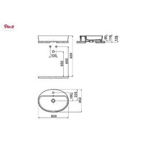Lp161-00cb00e-0000 Loop Oval Çanak Lavabo 40x60 Cm
