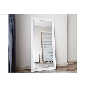Dfn Wood Mdf Dikdörtgen Beyaz Duvar Salon Boy Aynası 110x50 Cm 110x50 mm