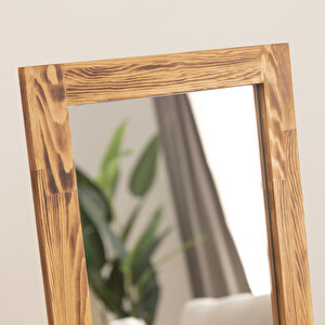 Dfn Wood Doğal Ahşap Dekoratif Ayaklı Boy Aynası 150 X 50 Cm