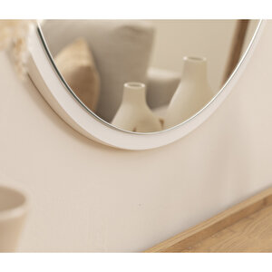 Dfn Wood 60x60 Cm Beyaz  Mdf Yuvarlak Duvar Salon Banyo Aynası 60x60 cm