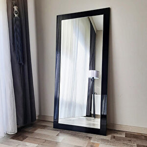 Dfn Wood Mdf Dikdörtgen Siyah Duvar Salon Boy Aynası 140x60 Cm 140x60 cm