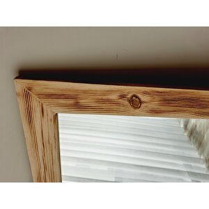 Dfn Wood Doğal Ahşap 150x70 Cm Dikdörtgen Dekoratif Duvar Salon Ofis Boy Aynası