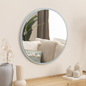 Dfn Wood 50x50 Cm Yeşil  Mdf Yuvarlak Duvar Salon Banyo Aynası 50x50 cm