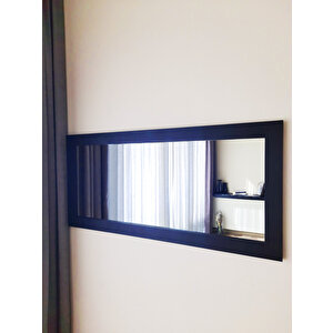 Dfn Wood Masif Ahşap Dikdörtgen Siyah Dekoratif Duvar Salon Ofis Aynası 170x70 Cm 170x70 cm
