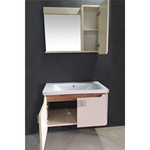 Banyo Selvi 65 Cm Demonte Banyo Dolabı Aynalı Dolaplı Üst Dolap Lavabo