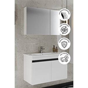 Banyo Idil 65 Cm Banyo Dolabı Aynalı Dolaplı Üst Dolap Lavabo