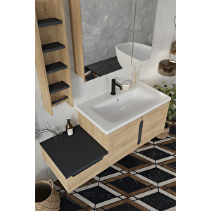 Banyo Zakkum Demonte 120cm Banyo Dolabı Aynalı Üst Dolap Ve Rafı