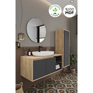 Gül 100 Cm Banyo Dolabı Ayna Lavabo Boy Dolabı