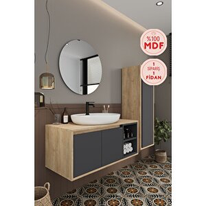 Gül 100 Cm Banyo Dolabı Ayna Lavabo Boy Dolabı