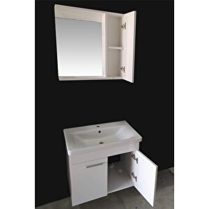 Banyo Defne 02 65cm Banyo Dolabı Aynalı Dolaplı Üst Dolap Lavabo