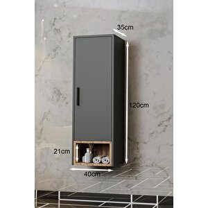 Banyo Karanfil Demonte 120 Cm Antrasit Banyo Boy Dolabı