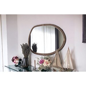 Dfn Wood Jut Halatlı Asimetrik Dekoratif Duvar Salon Banyo Aynası 61x81 Cm