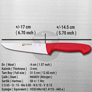 TRABISA  Kasap Bıçağı Kırmızı Saplı