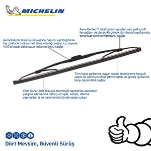 Michelin Rainforce™ Mcr340 34cm 1 Adet Universal Telli Arka Silecek