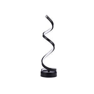 Tina Modern Spiral Ledli Masa Lambası siyah