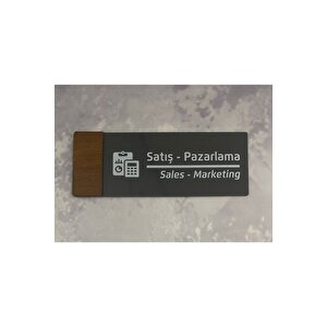 Wooden Serisi (satiş-pazarlama) Ofis Kapı İsimliği Yönlendirme Tabelası