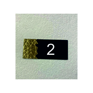 Dekoratif Aynalı Modern Kapı Numarası - Gold 2