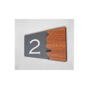 Wooden Serisi Pleksi Kapı Numarası