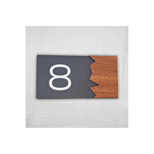 Wooden Serisi Pleksi Kapı Numarası