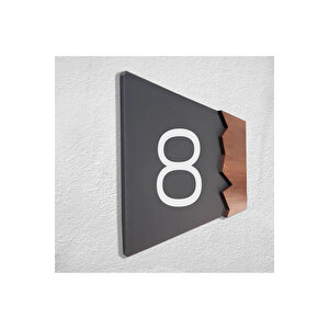 Wooden Serisi Pleksi Kapı Numarası