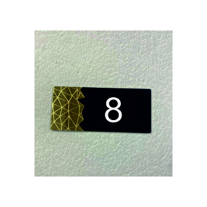 Dekoratif Aynalı Modern Kapı Numarası - Gold 8
