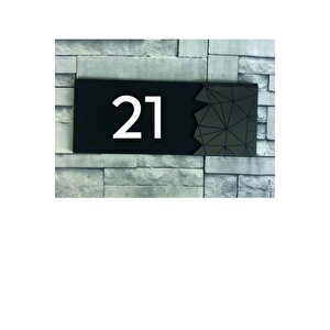 Dekoratif Aynalı Füme Kapı Numarası - 21
