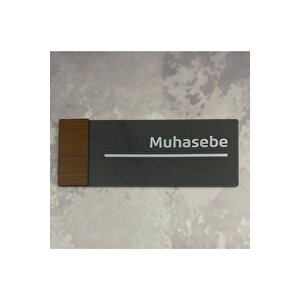 Wooden Serisi Muhasebe Kapı İsimliği