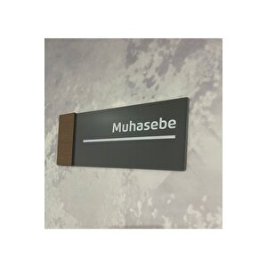 Wooden Serisi Muhasebe Kapı İsimliği