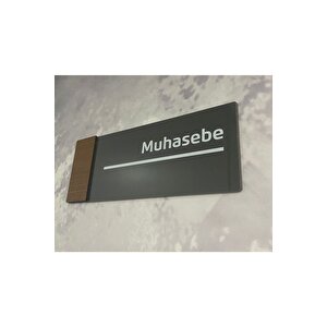 Wooden Serisi Muhasebe Kapı İsimliği
