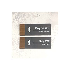 Wooden Serisi (wc Set) Ofis Oda Kapı İsimliği Yönlendirme Tabelası