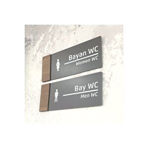 Wooden Serisi (wc Set) Ofis Oda Kapı İsimliği Yönlendirme Tabelası