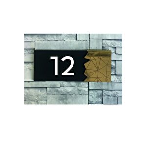 Dekoratif Gold Aynalı Kapı Numarası - 12
