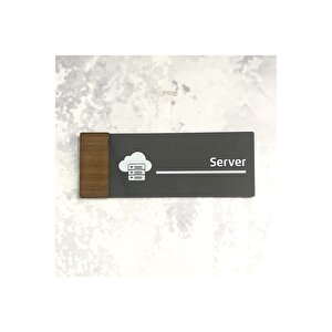 Wooden Serisi (server) Ofis Oda Kapı İsimliği Yönlendirme Tabelası