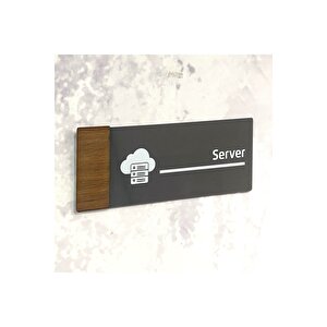Wooden Serisi (server) Ofis Oda Kapı İsimliği Yönlendirme Tabelası