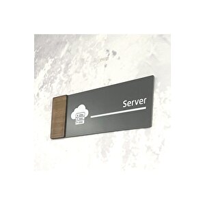 Wooden Serisi (server) Ofis Oda Kapı İsimliği Yönlendirme Tabelası