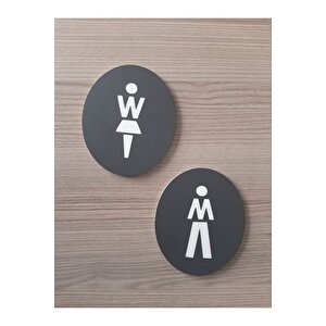 Mat Antrasit Seri Wc Yönlendirme Levha Seti