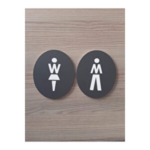 Mat Antrasit Seri Wc Yönlendirme Levha Seti
