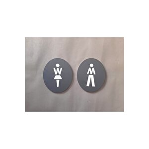Mat Antrasit Seri Wc Yönlendirme Levha Seti