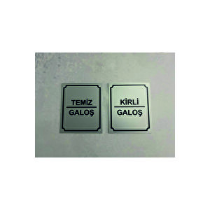 Metal Uyarı Levhası - Uyarı Tabelası - İkili Set (temi̇z Galoş - Ki̇rli̇ Galoş)