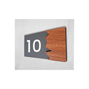Wooden Serisi Pleksi Kapı Numarası