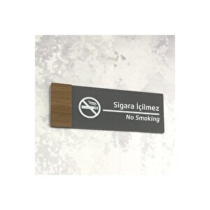 Wooden Serisi (si̇gara İçi̇lmez) Ofis Oda Kapı İsimliği Yönlendirme Tabelası