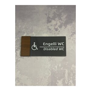 Wooden Serisi Engelli Wc Yönlendirme Levhası